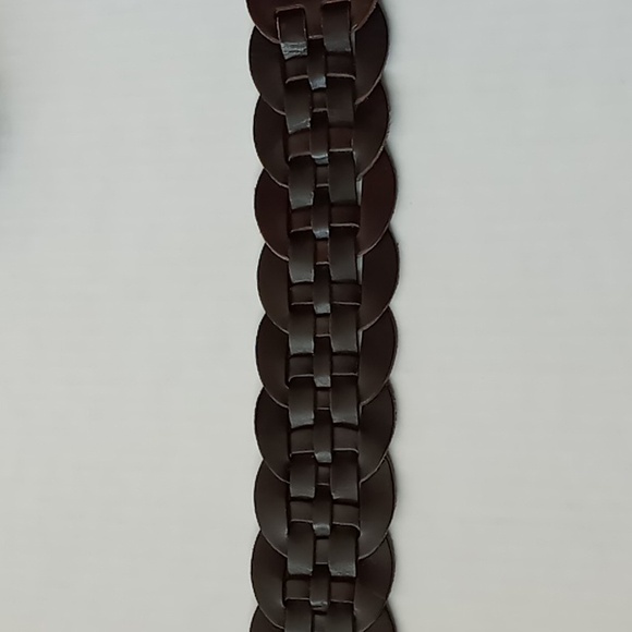 Gap Women's Braided Leather Belt Brown Size Medium Brass Buckle - Picture 15 of 16